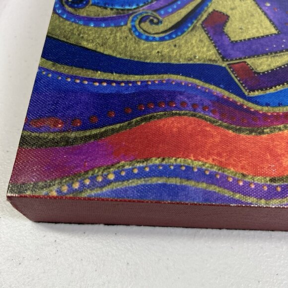 Laurel Burch Canvas Dancing Horses Wall Art Decor Bold Colors W 16x L 12 Signed - Picture 10 of 12